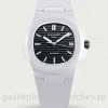 Patek Philippe Nautilus 5711 Replica – 40mm White Ceramic Case, Black Horizontal DialFront view5