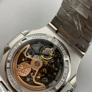 Patek Philippe Nautilus 5711 The Pearl Project Skeleton Dial-Carbon-Fiber Bezel-TP2652 Movement 40mmFond de boîte montre