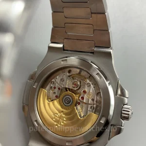 Patek-Philippe-Nautilus-5711112P-001-Replica-40mm-Mens-Luxury-Watch-with-Charcoal-Gray-Dial-Colored-Crystal-Bezel-Back-View
