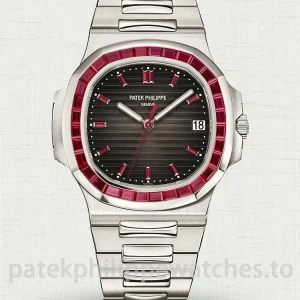 Patek-Philippe-Nautilus-5711112P-001-Replica-40mm-Mens-Luxury-Watch-with-Charcoal-Gray-Dial-Colored-Crystal-Bezel-Main-Image