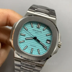 Patek-Philippe-Nautilus-57111A-018-Super-Clone-40mm-Mens-Luxury-Watch-with-Tiffany-Blue-Dial-Automatic-Movement-Dial-Detail-1
