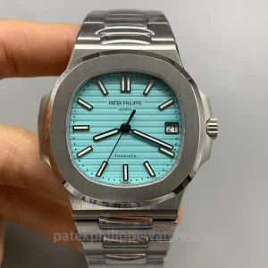 Patek-Philippe-Nautilus-57111A-018-Super-Clone-40mm-Mens-Luxury-Watch-with-Tiffany-Blue-Dial-Automatic-Movement-Front-View