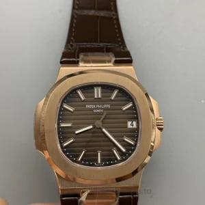 Patek Philippe Nautilus 5711R-001 Replica – 40mm Rose-Gold-Tone 904 Steel Gradient Brown DialVue avant montre 2