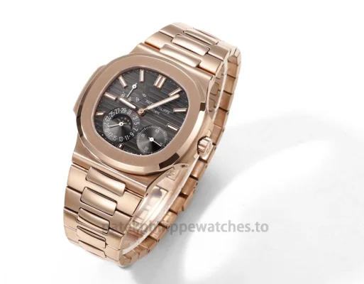Patek Philippe Nautilus 5712-1R-001 Replica – 40mm Rose-Gold-Tone 904L Steel, Brown Gradient DialClasp detail