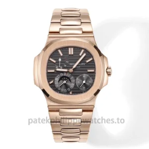 Patek Philippe Nautilus 5712-1R-001 Replica – 40mm Rose-Gold-Tone 904L Steel, Brown Gradient DialFront view1