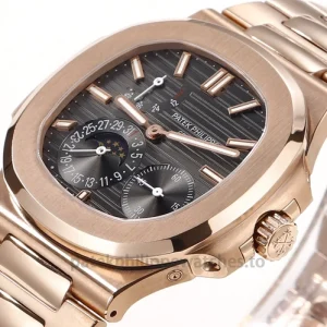 Patek Philippe Nautilus 5712-1R-001 Replica – 40mm Rose-Gold-Tone 904L Steel, Brown Gradient DialFront view3