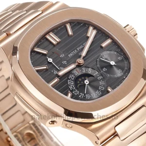 Patek Philippe Nautilus 5712-1R-001 Replica – 40mm Rose-Gold-Tone 904L Steel, Brown Gradient DialFront view4