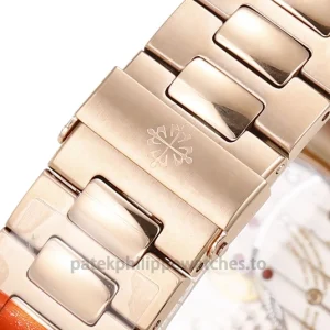 Patek Philippe Nautilus 5712-1R-001 Replica – 40mm Rose-Gold-Tone 904L Steel, Brown Gradient DialWatch strap