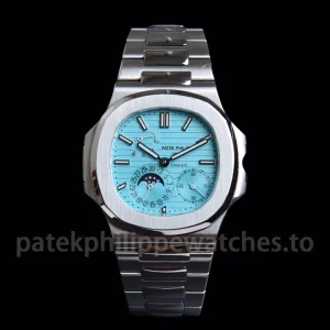 Patek-Philippe-Nautilus-57121A-001-Replica-40mm-Mens-Automatic-Mechanical-Watch-Tiffany-Blue-Dial-Stainless-Steel-Bracelet-Front-View
