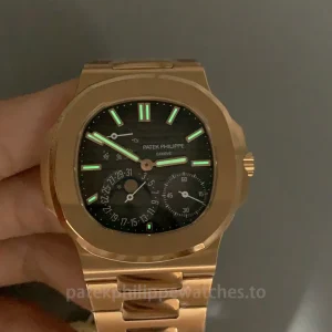 Patek-Philippe-Nautilus-57121R-001-Replica-40mm-Mens-Luxury-Automatic-Watch-with-Charcoal-Gray-Dial-Rose-Gold-Bracelet-Luminescence