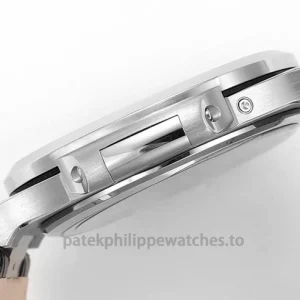 Patek Philippe Nautilus 5712G-001 Replica – 40mm 904L Steel White-Gold Tone, Dark Horizontal Dial Left case profile