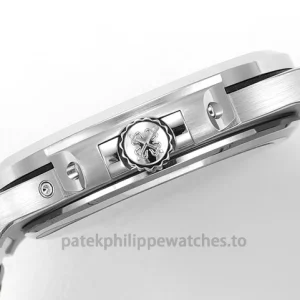 Patek Philippe Nautilus 5712G-001 Replica – 40mm 904L Steel White-Gold Tone, Dark Horizontal Dial Right case profile