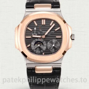 Patek Philippe Nautilus 5712GR-001 Replica – 40mm Two-Tone 904L Steel, Charcoal Horizontal DialMain product image