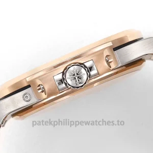 Patek Philippe Nautilus 5712GR-001 Replica – 40mm Two-Tone 904L Steel, Charcoal Horizontal DialRight case profile