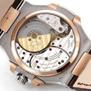 Patek Philippe Nautilus 5712GR-001 Replica – 40mm Two-Tone 904L Steel, Charcoal Horizontal DialWatch case back