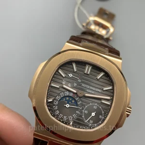 Patek-Philippe-Nautilus-5712R-001-Replica-40mm-Mens-Automatic-Watch-Black-Dial-Rose-Gold-Case-Dial-Detail-5