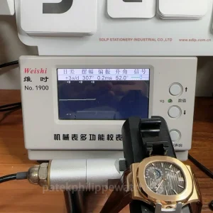 Patek-Philippe-Nautilus-5712R-001-Replica-40mm-Mens-Automatic-Watch-Black-Dial-Rose-Gold-Case-Movement-Inspection