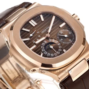 Patek Philippe Nautilus 5712R-001 Replica – 40mm Rose-Gold-Tone 904L Steel, Brown Gradient DialFront view3