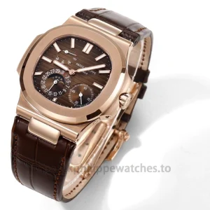 Patek Philippe Nautilus 5712R-001 Replica – 40mm Rose-Gold-Tone 904L Steel, Brown Gradient DialFront view4