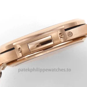 Patek Philippe Nautilus 5712R-001 Replica – 40mm Rose-Gold-Tone 904L Steel, Brown Gradient DialRight case profile
