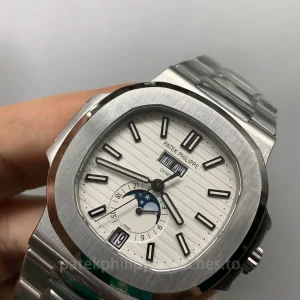 Patek-Philippe-Nautilus-57261A-010-Replica-40.5mm-Mens-Automatic-Annual-Calendar-Watch-Dial-Detail-1
