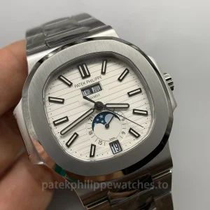 Patek-Philippe-Nautilus-57261A-010-Replica-40.5mm-Mens-Automatic-Annual-Calendar-Watch-Dial-Detail-2