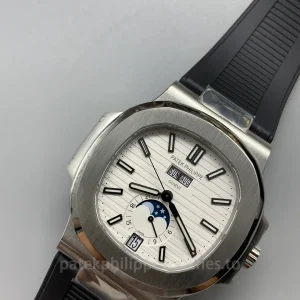 Patek-Philippe-Nautilus-57261A-010-Replica-40.5mm-Silver-White-Dial-Mens-Automatic-Watch-Dial-Detail-1