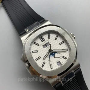 Patek-Philippe-Nautilus-57261A-010-Replica-40.5mm-Silver-White-Dial-Mens-Automatic-Watch-Dial-Detail-2