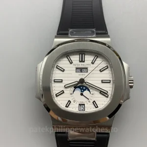 Patek-Philippe-Nautilus-57261A-010-Replica-40.5mm-Silver-White-Dial-Mens-Automatic-Watch-Front-View