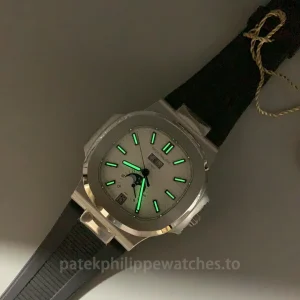 Patek-Philippe-Nautilus-57261A-010-Replica-40.5mm-Silver-White-Dial-Mens-Automatic-Watch-Luminescence