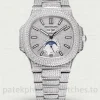Patek Philippe Nautilus 5726-1A Replica 40.5mm – 904L Steel Full Pavé Annual Calendar Stainless Steel BraceletWatch case back
