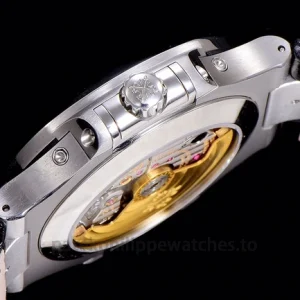Patek Philippe Nautilus 5726A-001 Replica Silver-Grey Dial Black Alligator StrapRight case profile