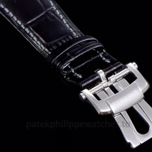 Patek Philippe Nautilus 5726A-001 Replica Silver-Grey Dial Black Alligator StrapWatch case back
