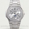 Patek Philippe Nautilus 5740-1G-001 Replica White Gold Tone 904 Steel Ice SilverFront view5