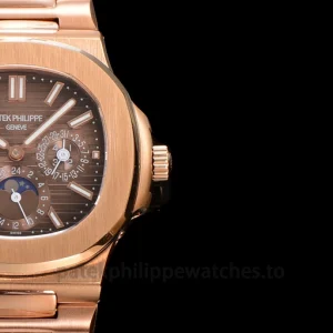 Patek Philippe Nautilus 5740-1G-001 Super Clone 40mm Rose Gold Tone 904 Steel Chocolate BrownFront view4