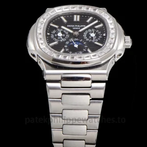 Patek Philippe Nautilus 5740-1G 001 Super Clone White Gold Tone 904 SteelFront view4