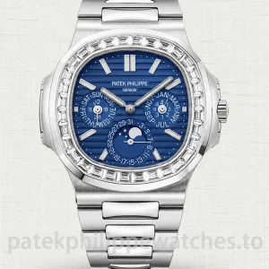 Patek-Philippe-Nautilus-57401G-001-Replica-40mm-Mens-Perpetual-Calendar-Automatic-Watch-Blue-Sunburst-Dial-Main-Image