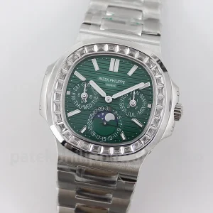 Patek-Philippe-Nautilus-57401G-001-Super-Clone-40mm-Mens-Automatic-Perpetual-Calendar-Watch-Olive-Green-Dial-Front-View