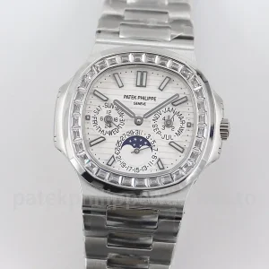 Patek-Philippe-Nautilus-57401G-001-Super-Clone-–-40mm-White-Dial-Perpetual-Calendar-Automatic-Luxury-Watch-Front-View