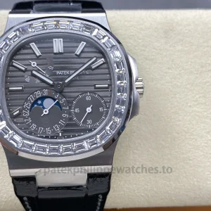 Patek Philippe Nautilus 5976-1G-001 Replica Super Clone 44mm 904L Stainless Steel Blue Dial Chronograph with CH 28-520 C Movement Fabric Strap3
