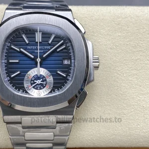 Patek Philippe Nautilus 5980 1A Replica Super Clone – 40.5mm Blue Black Dial Chronograph Luxury Watch 5