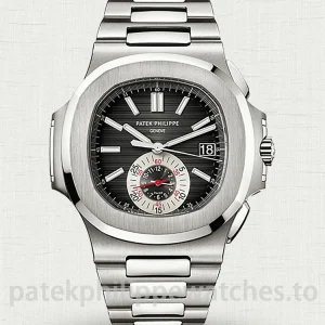 Patek-Philippe-Nautilus-59801A-014-Replica-40.5mm-Mens-Automatic-Flyback-Chronograph-Watch-with-Black-Gradient-Dial-Stainless-Steel-Bracelet-Main-Image
