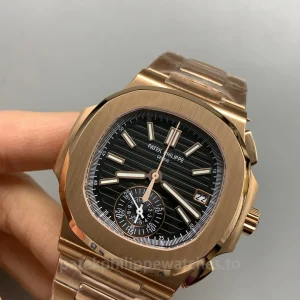 Patek-Philippe-Nautilus-59801R-001-Replica-40.5mm-Mens-Luxury-Chronograph-Watch-with-black-Gradient-Dial-Rose-Gold-Plated-904L-Stainless-Steel-Case-Dial-Detail-1