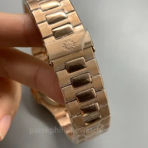 Patek-Philippe-Nautilus-59801R-001-Replica-40.5mm-Mens-Luxury-Chronograph-Watch-with-black-Gradient-Dial-Rose-Gold-Plated-904L-Stainless-Steel-Case-Strap