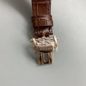 Patek-Philippe-Nautilus-5980R-001-Replica-Mens-Luxury-Chronograph-Watch-40.5mm-Rose-Gold-Case-Brown-Gradient-Dial-Leather-Strap-Buckle