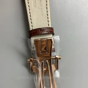 Patek-Philippe-Nautilus-5980R-001-Replica-Mens-Luxury-Chronograph-Watch-40.5mm-Rose-Gold-Case-Brown-Gradient-Dial-Leather-Strap-Buckle-Detail-1