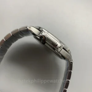 Patek-Philippe-Nautilus-71181200A-011-Super-Clone-35.2mm-Womens-Luxury-Automatic-Watch-with-Smoky-White-Dial-Diamond-Bezel-Left-Side