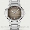 Patek-Philippe-Nautilus-71181200A-011-Super-Clone-35.2mm-Womens-Luxury-Automatic-Watch-with-Smoky-White-Dial-Diamond-Bezel-Main-Image