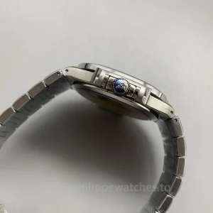 Patek-Philippe-Nautilus-71181200A-011-Super-Clone-35.2mm-Womens-Luxury-Automatic-Watch-with-Smoky-White-Dial-Diamond-Bezel-Right-Side