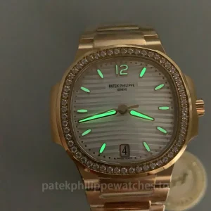 Patek-Philippe-Nautilus-71181200R-001-Replica-Womens-Luxury-Automatic-Watch-35.2mm-Rose-Gold-Case-Luminescence